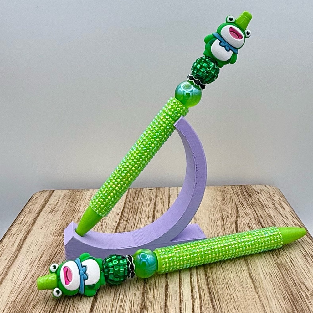 Portland Frog Disco Beaded Rhinestone Pen - Picture 3 of 4